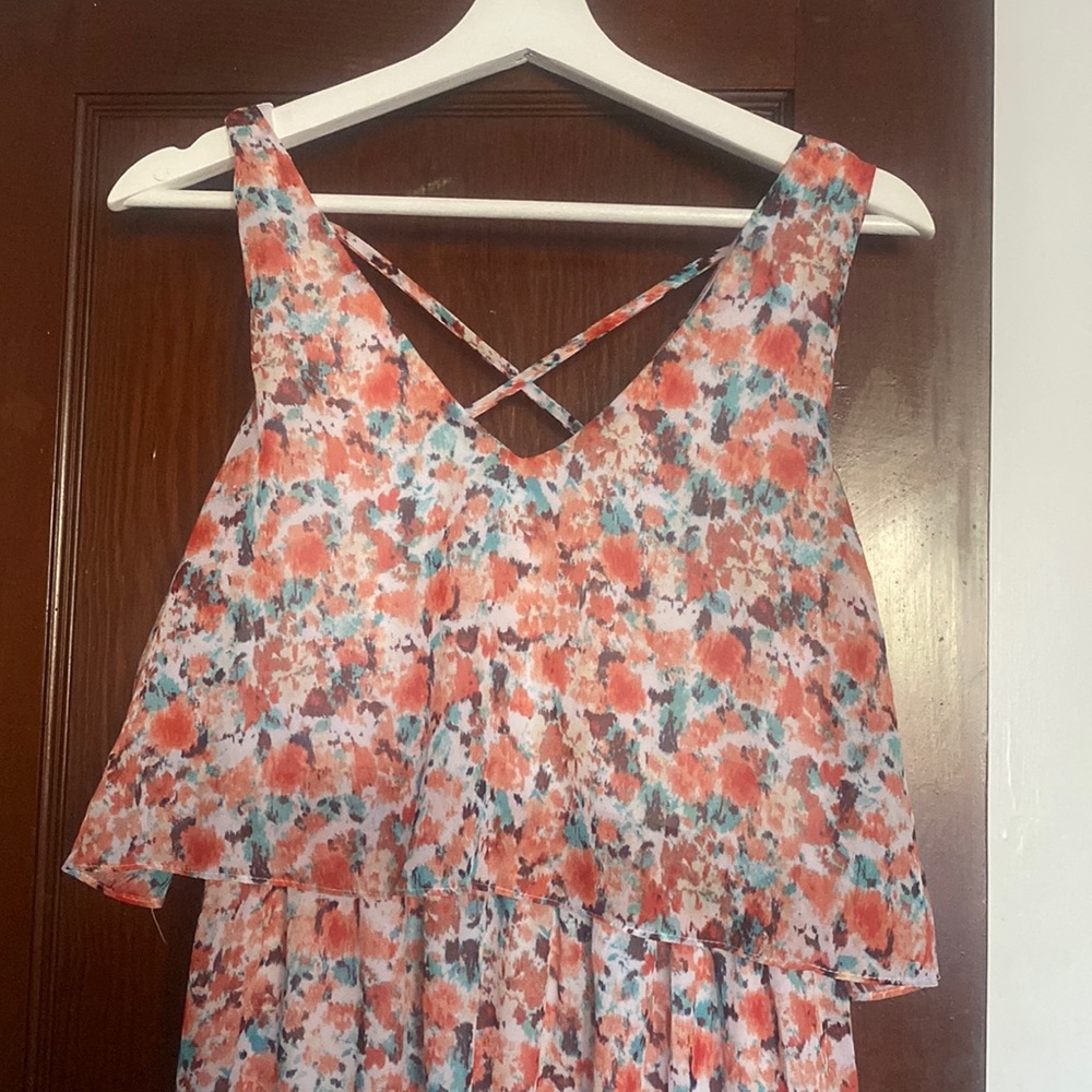 Maxi dress with floral colorful print